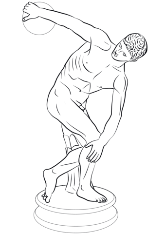 Discobolus Statue Coloring Page